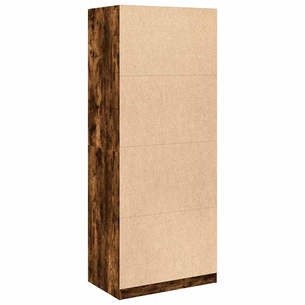 Wardrobe Smoked Oak 80x50x200 cm Engineered Wood