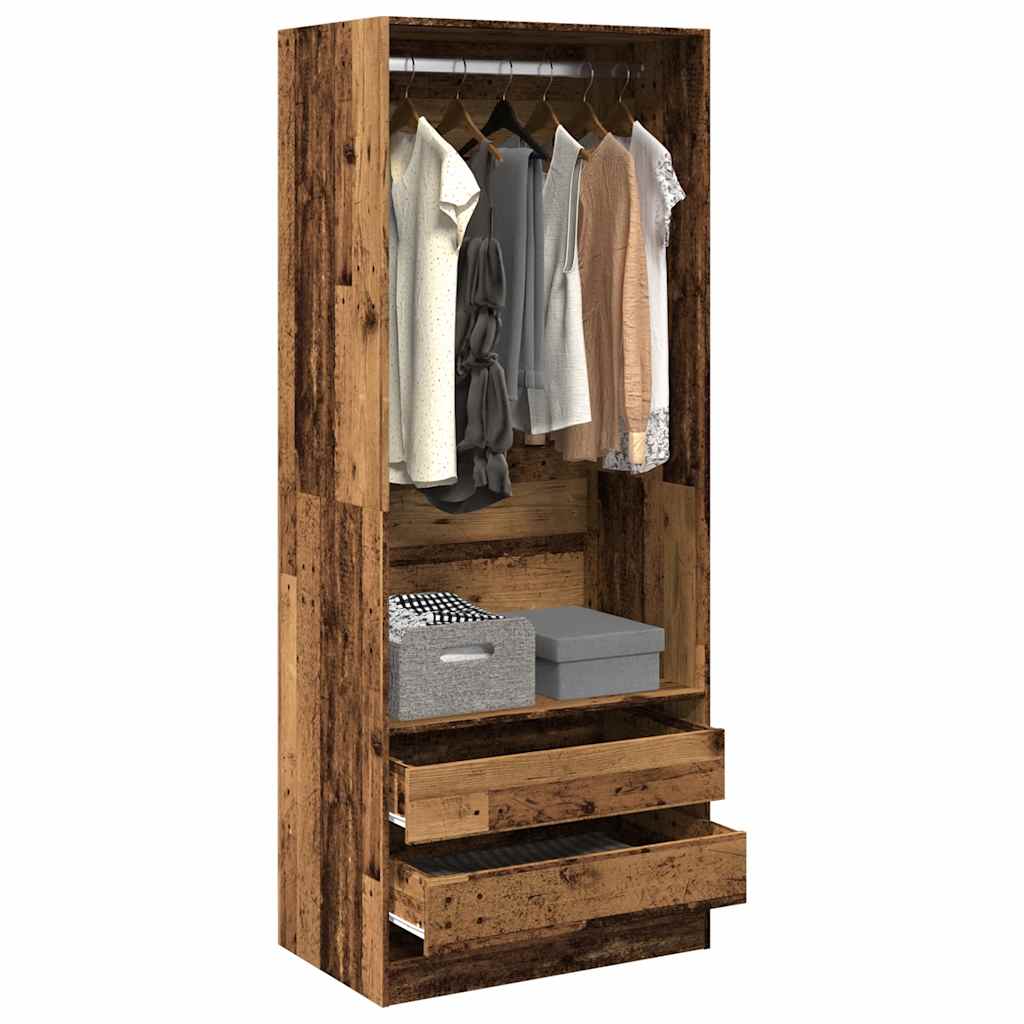 Wardrobe Old Wood 80x50x200 cm Engineered Wood