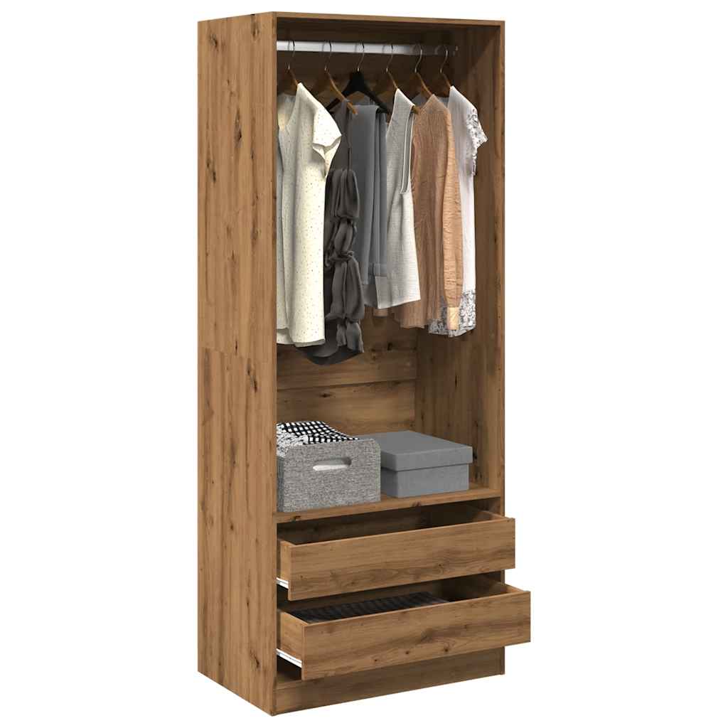 Wardrobe Artisian Oak 80x50x200 cm Engineered Wood
