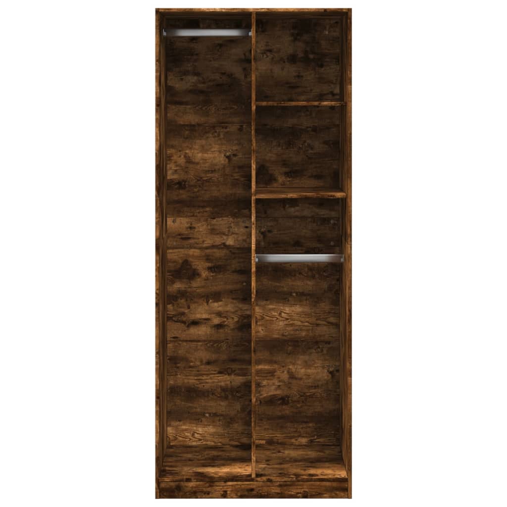 Wardrobe Smoked Oak 80x50x200 cm Engineered Wood
