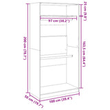 Wardrobe White 100x50x200 cm Engineered Wood