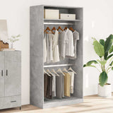 Wardrobe Concrete Grey 100x50x200 cm Engineered Wood
