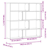 Corner Bookcase 4-Tier 85X85X140 Cm Engineered Wood
