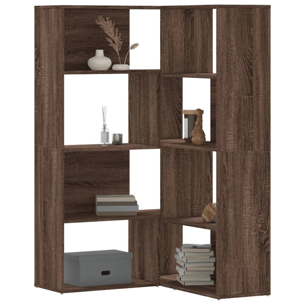 Corner Bookcase 4-Tier 85X85X140 Cm Engineered Wood