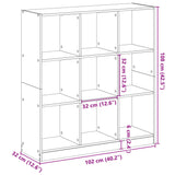 Bookcase 102X32X Engineered Wood
