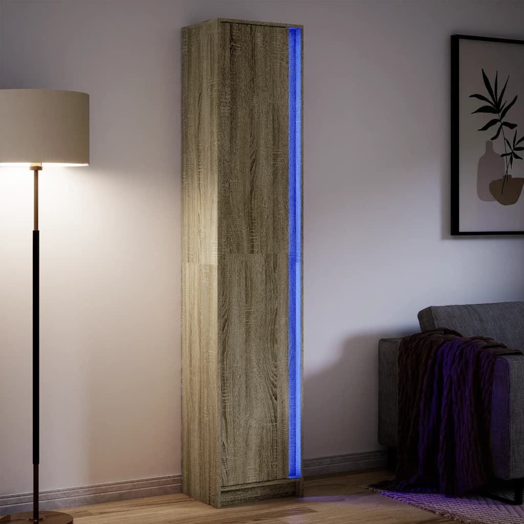 Highboard With Led 41.5X32.5X200 Cm Engineered Wood