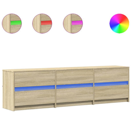 Tv Cabinet With Led 180X34X50 Cm Engineered Wood