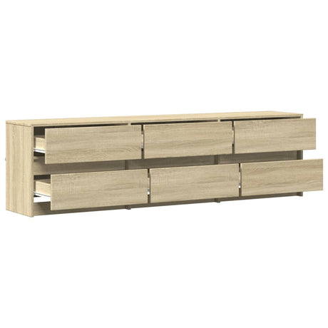 Tv Cabinet With Led 180X34X50 Cm Engineered Wood