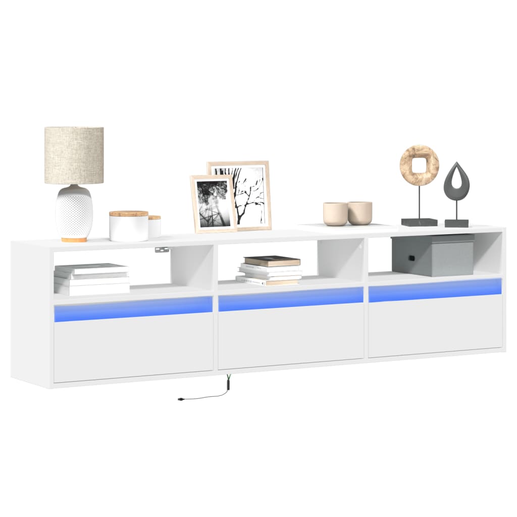 Tv Wall Cabinets With Led Lights 2 Pcs 41X31X45 Cm