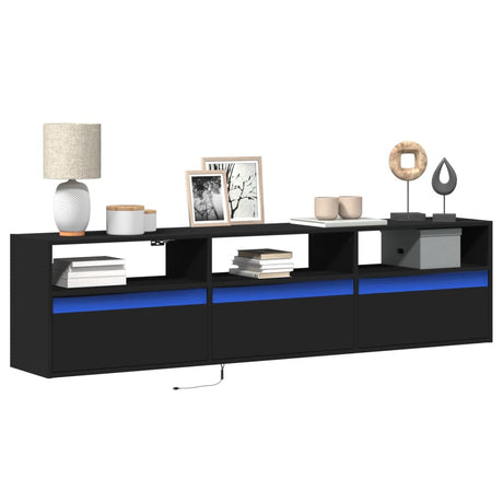 Tv Wall Cabinets With Led Lights 2 Pcs 41X31X45 Cm