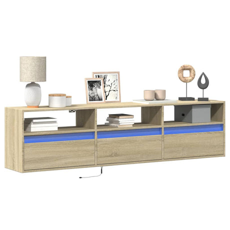 Tv Wall Cabinets With Led Lights 2 Pcs 41X31X45 Cm