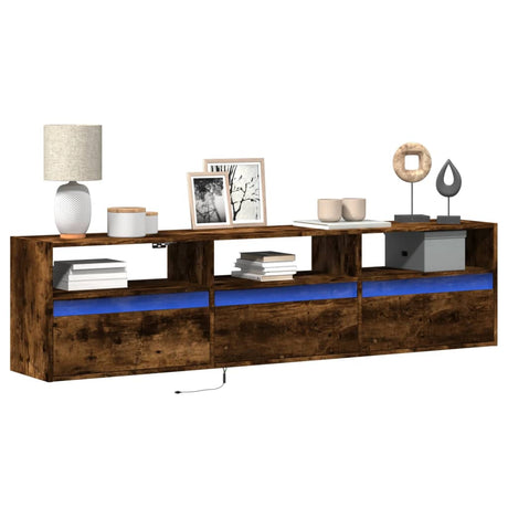 Tv Wall Cabinets With Led Lights 2 Pcs 41X31X45 Cm