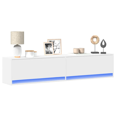 Tv Wall Cabinet With Led Lights 80X31X35 Cm