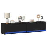 Tv Wall Cabinet With Led Lights 80X31X35 Cm