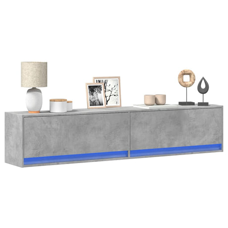 Tv Wall Cabinet With Led Lights 80X31X35 Cm