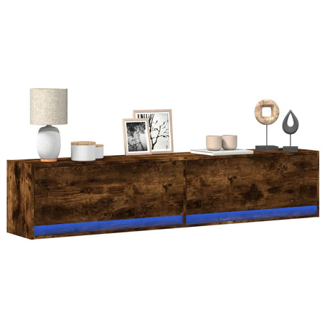 Tv Wall Cabinet With Led Lights 80X31X35 Cm