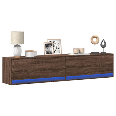 Tv Wall Cabinet With Led Lights 80X31X35 Cm