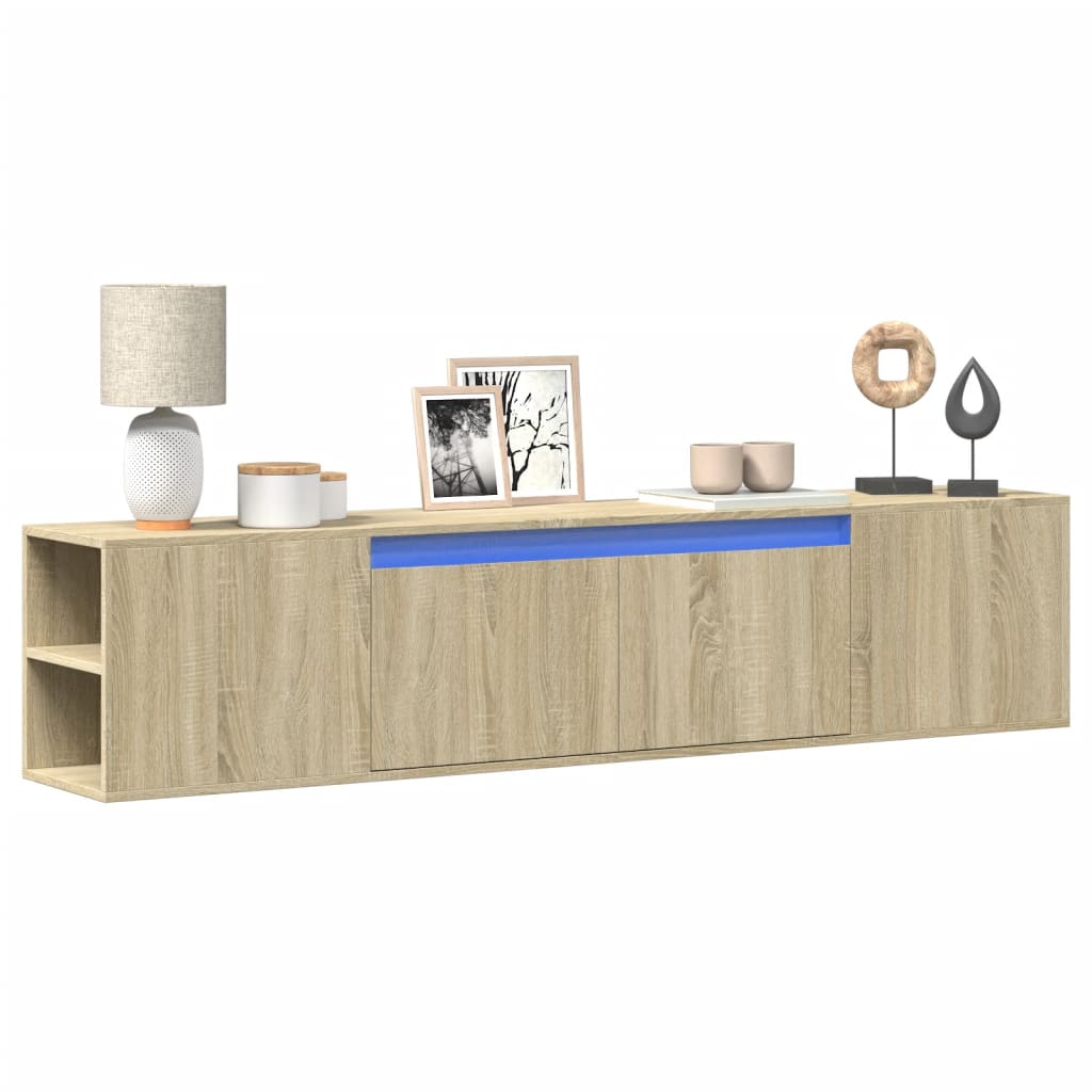 Tv Wall Cabinet With Led 180X31X39.5 Cm