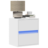 Wall-Mounted Bedside Cabinet With Led Lights