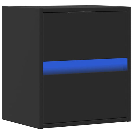 Wall-Mounted Bedside Cabinet With Led Lights
