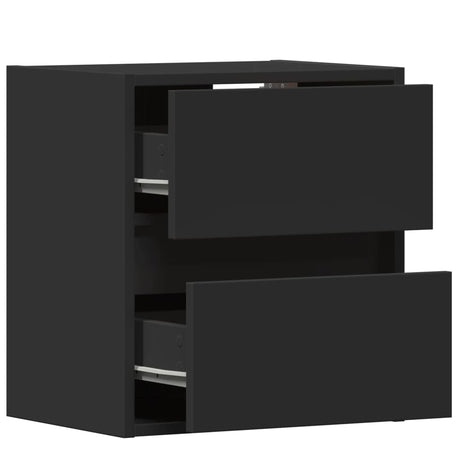 Wall-Mounted Bedside Cabinet With Led Lights