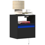 Wall-Mounted Bedside Cabinets With Led Lights 2 Pcs