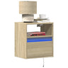 Wall-Mounted Bedside Cabinets With Led Lights 2 Pcs