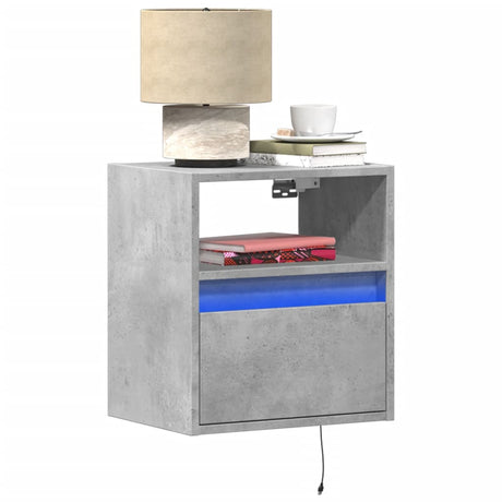 Wall-Mounted Bedside Cabinets With Led Lights 2 Pcs