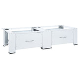 Washing And Drying Machine Pedestal With Pull-Out Shelves White