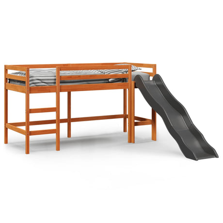 Kids' Loft Bed Without Mattress Solid Wood Pine