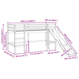 Kids' Loft Bed Without Mattress Solid Wood Pine