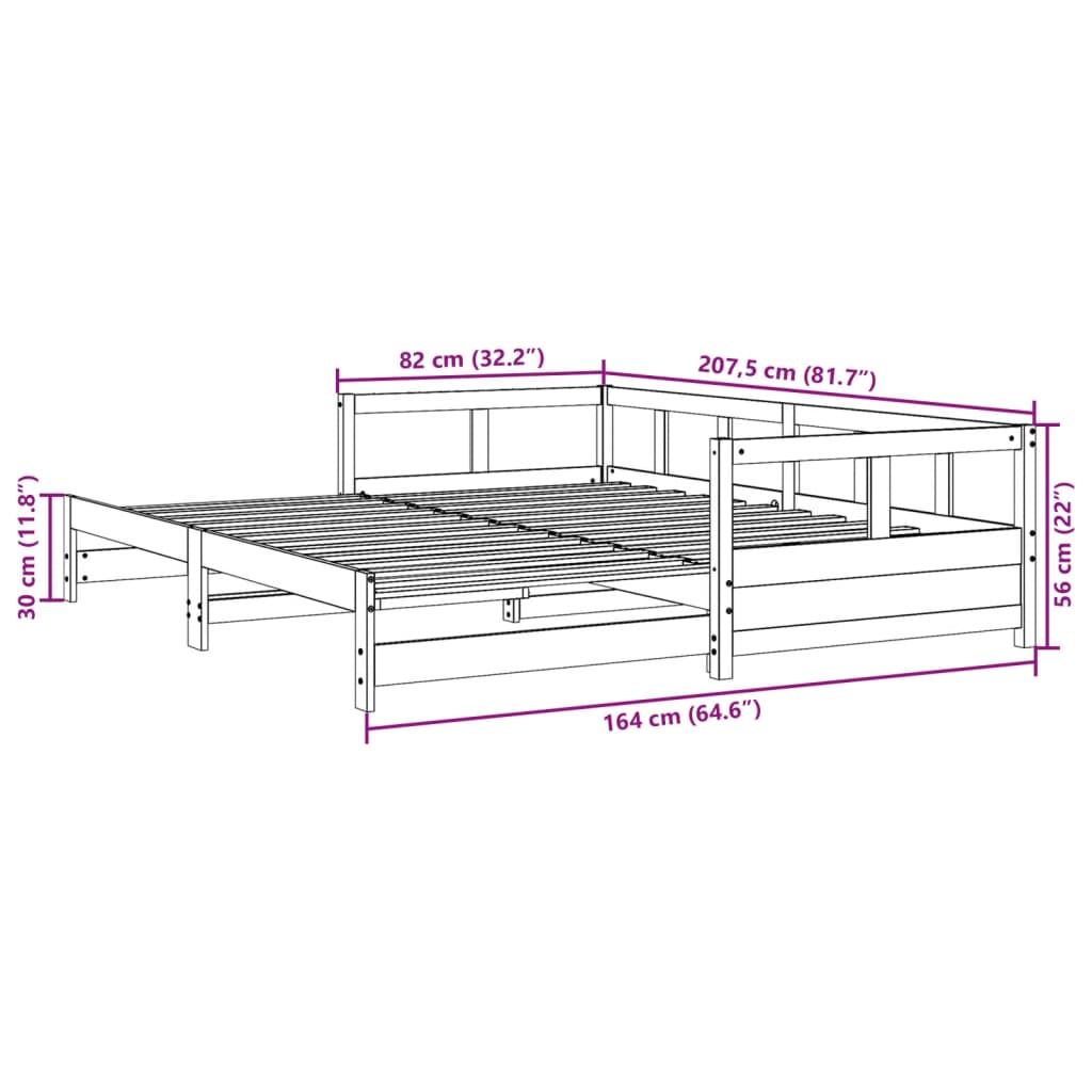 Daybed Without Mattress Solid Wood Pine
