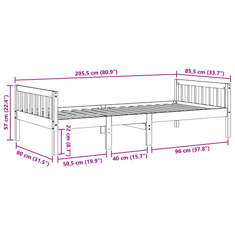 Children's Bed Without Mattress Solid Wood Pine
