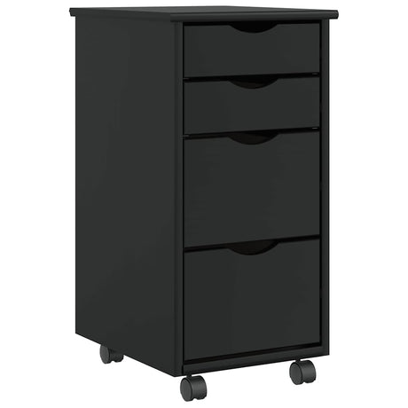 Rolling Cabinet With Drawers Moss Solid Wood Pine