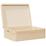 Wooden Box With Lid And Handles Solid Wood Pine