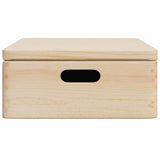 Wooden Box With Lid And Handles Solid Wood Pine