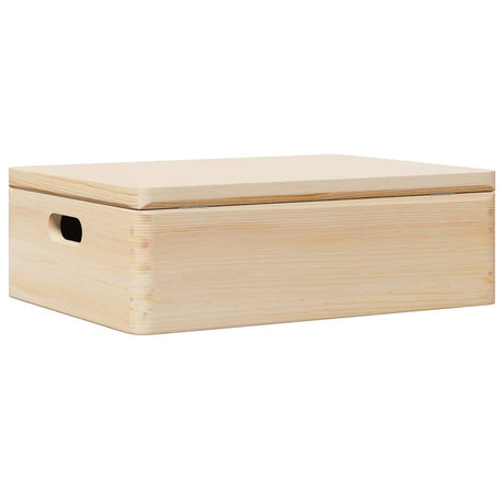 Wooden Box With Lid And Handles Solid Wood Pine