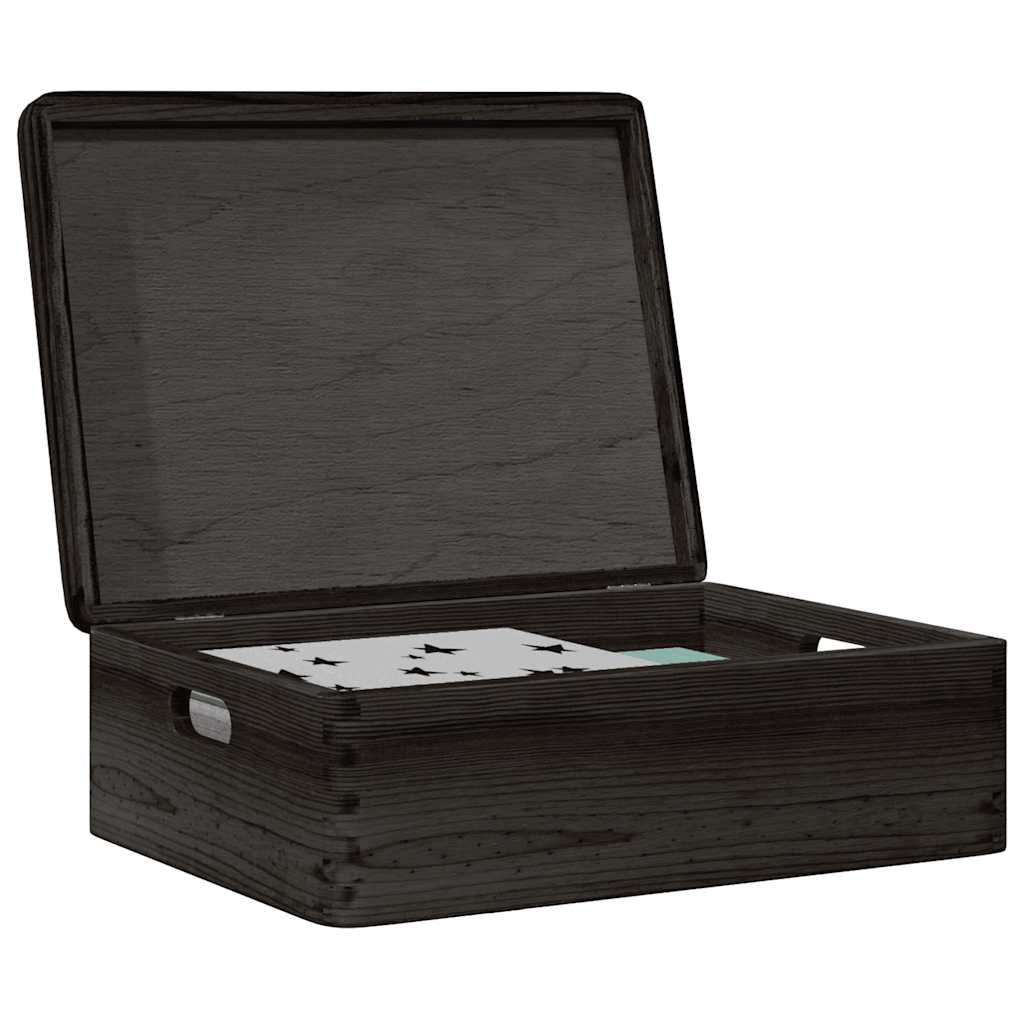 Wooden Box With Lid And Handles Solid Wood Pine