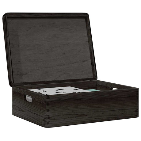 Wooden Box With Lid And Handles Solid Wood Pine