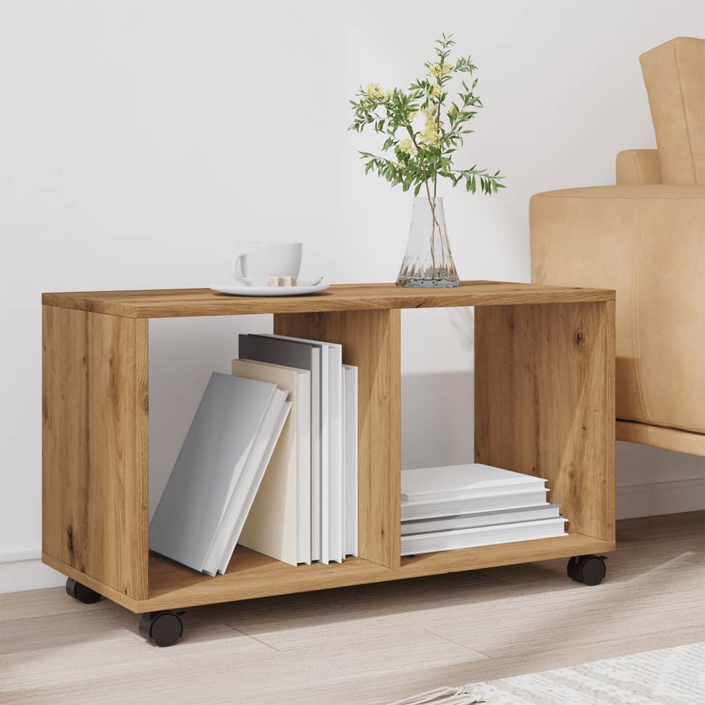  Rolling Cabinet Artisian Oak 72x33x42.5 cm Engineered Wood