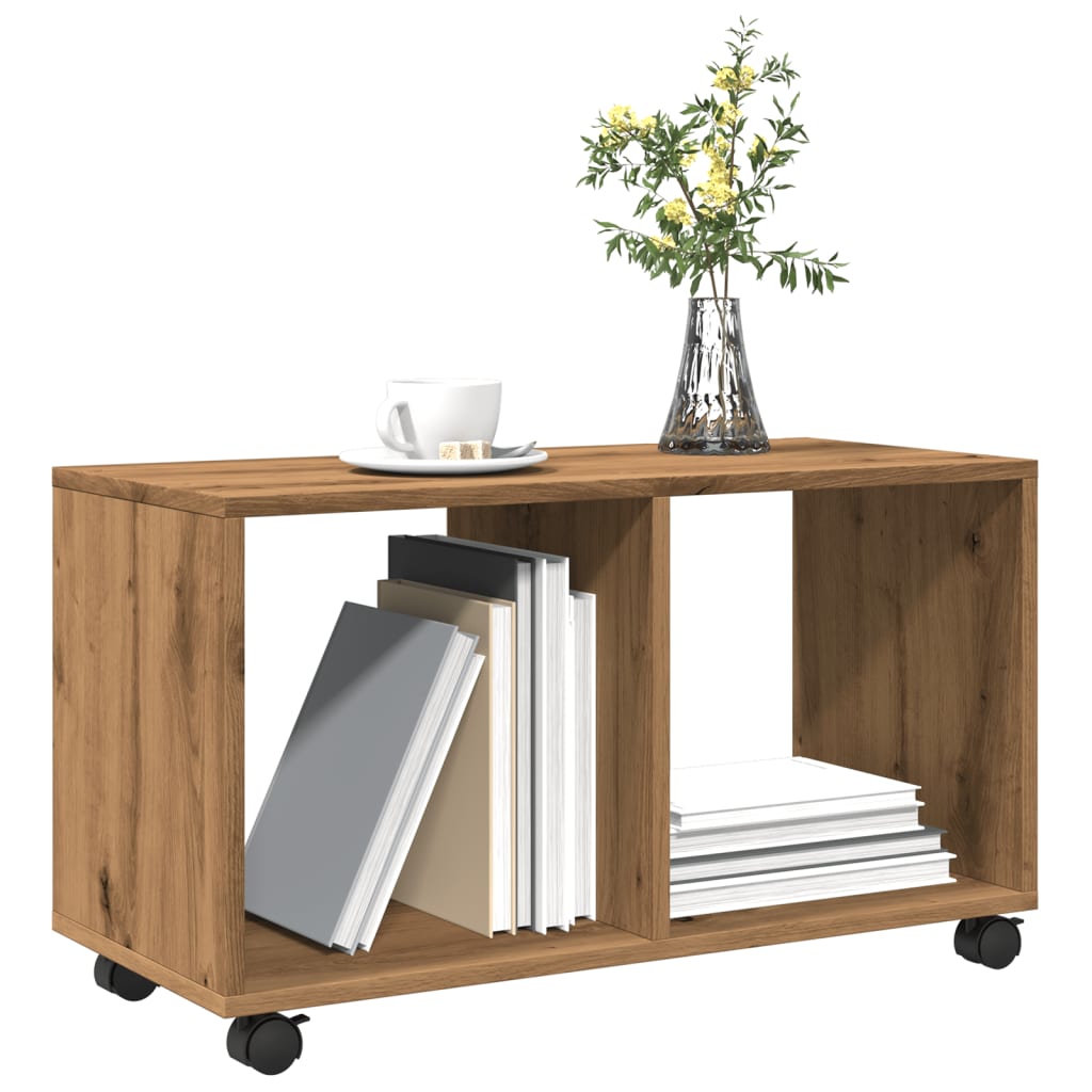  Rolling Cabinet Artisian Oak 72x33x42.5 cm Engineered Wood