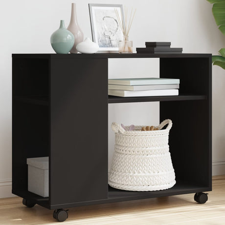 Side Table With Wheels 70X35X60 Cm Engineered Wood