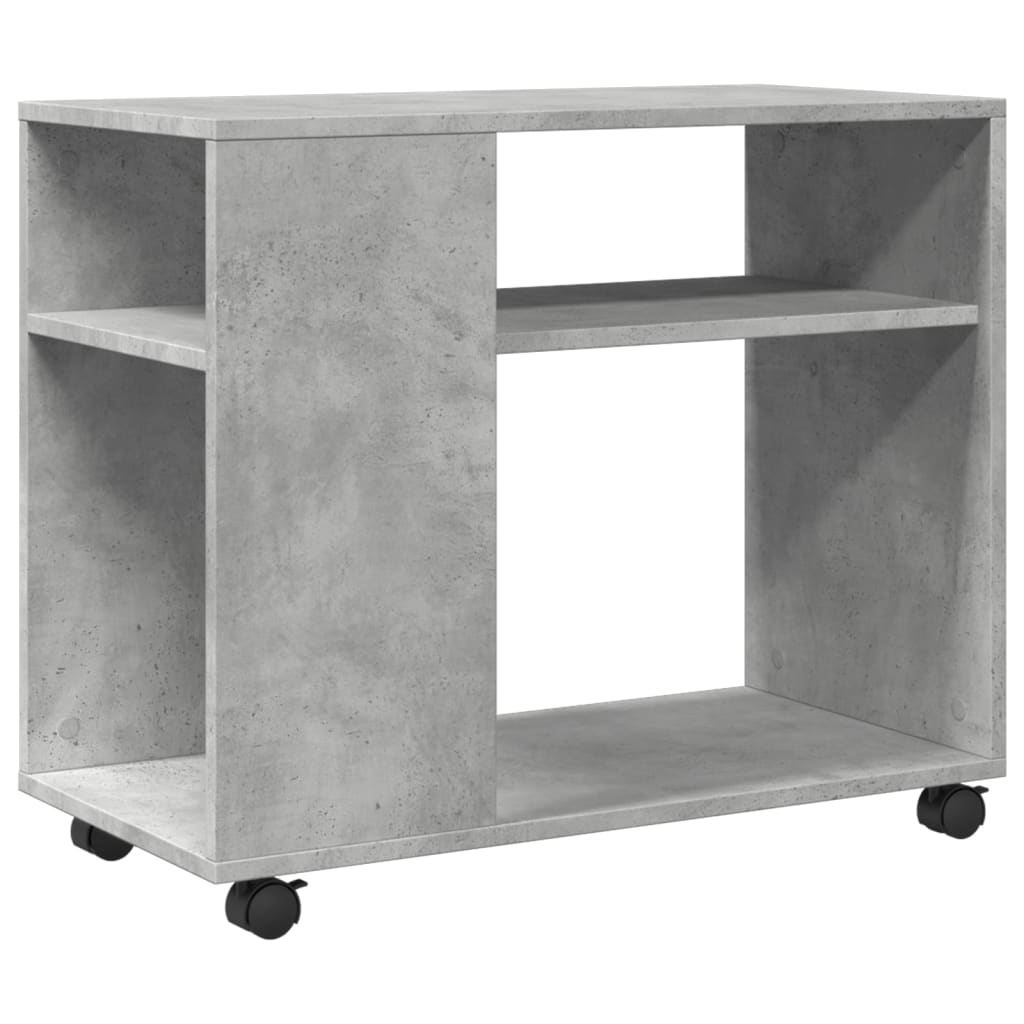 Side Table With Wheels 70X35X60 Cm Engineered Wood