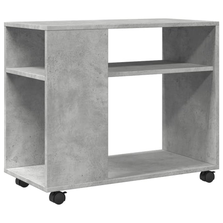 Side Table With Wheels 70X35X60 Cm Engineered Wood