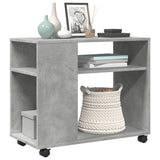Side Table With Wheels 70X35X60 Cm Engineered Wood