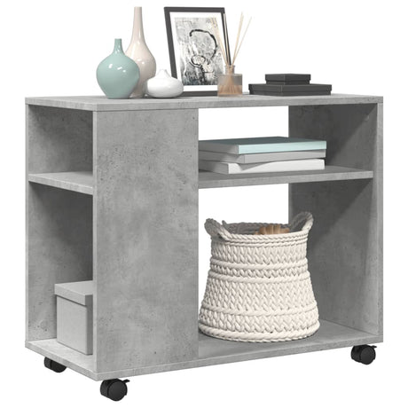 Side Table With Wheels 70X35X60 Cm Engineered Wood