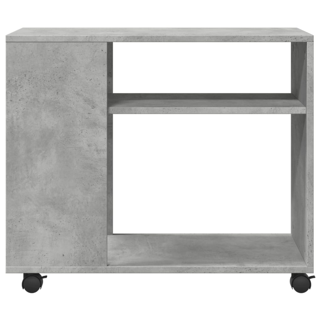 Side Table With Wheels 70X35X60 Cm Engineered Wood