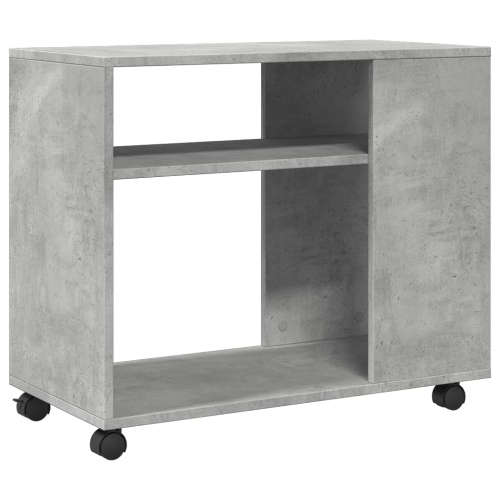 Side Table With Wheels 70X35X60 Cm Engineered Wood
