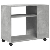 Side Table With Wheels 70X35X60 Cm Engineered Wood