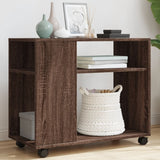 Side Table With Wheels 70X35X60 Cm Engineered Wood